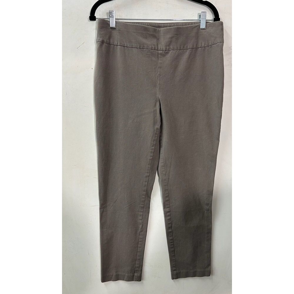 Chicos Pants Womens 1 Small Brown Ankle Stretch‎ Pull On Fabulously Slimming
